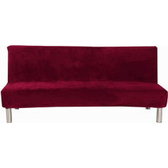 ‎Aisaving Dīvāns Slipcover Velvet Plush 3 sēdvietas ziemas bieza stiept auduma dīvāns gultas segums vienkrāsains neslīdošs elastīgs Fits Folding Sofa bez roku balstiem sarkans