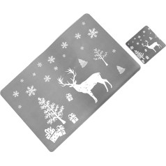 Runrotoo 12 gab. komplekts Ziemassvētku placemat mazgājams galda paliktnis galda apdare karstumizturīgs placemat Ziemassvētku krūzīšu paklājiņš coaster placemats krūzīšu paklājiņš drukas komplekts