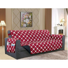 Elegant Comfort Bloomingdale Luxury Quilted Furniture Protector Divu toņu divpusējs aizsargs ar viedām kabatām un elastīgām siksniņām, ideāli piemērots mājdzīvniekiem un bērniem