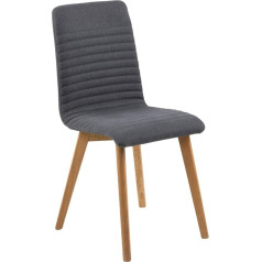 Ac Design Furniture Обеденный стул Sofi - H90 x W42 x D43cm серая ткань / дуб - комплект из 2