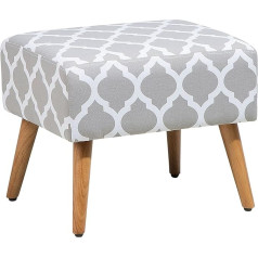 Beliani Elegant Stool with Classic Pattern in Grey Manteo