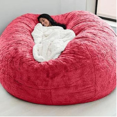 Lhnt 6 ft liels Bean Bag krēsla vāks, Bean Bag krēsla vāks bez pildījuma, mazgājams lazy Lounger vāks, Cuddly rotaļlietu uzglabāšana pieaugušajiem