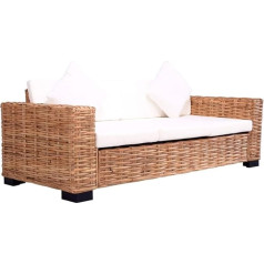 Bukscyjs Wohnzimmer Couch,Kleines Sofa3-Sitzer Gartensofa NatüRliches Rattangeeignet FüR Wohnzimmer, Schlafzimmer, Lounges, EmpfangsräUme, Eingangsbereiche