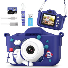 Kinderkamera, Cewpuno Kinder Kamera,Digitalkamera Kinder 1080P FHD Anti-Drop Fotoapparat Kinder für 3-12 Jahre Jungen und Mädchen Geburtstag Weihnachten Spielzeug (Marineblau)