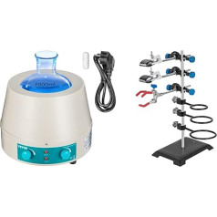 VEVOR laboratorijas sildīšanas apvalks 1000 ml digitālais magnētiskais maisītājs apvalks 220 V un laboratorijas statīvs 60 cm laboratorijas statīvs, laboratorijas statīva kronšteini laboratorijas statīvs, nerūsējošā tērauda un čuguna bals