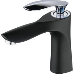 Leekayer Vonios kriauklės čiaupas su viena rankena Chrome 1 skylė Mount Body Black Washbasin Mixer Toilet