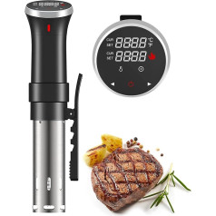 Fityou Sous Vide Stick, Waterproof Sous Vide Cooker, 1100 W Precise Temperature Setting and Digital Timer, Ultra Quiet, Stainless Steel, LCD Touch Display (25 °C to 95 °C)