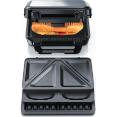 Arendo - 4 in 1 sandwich maker with removable plates - waffle iron - panini maker contact grill - non-stick coating - BPA and PFOA free - temperature control - sandwich maker - sandwich toaster