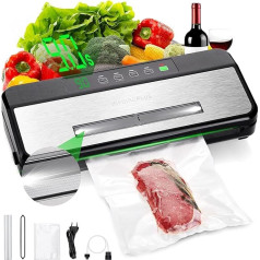 Inkbird Vacuum Sealer, Foil Sealing Devices for Sous-Vide Cooking, Sealing Countdown and Viewing Window, 5 Selectable Modes, Built-in Cutter and Roll Bag Storage, Vacuum Bag Included