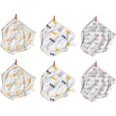 Healifty Pack of 6 Baby Pee Training Pants Mazgājamas mīkstas autiņbiksītes Ūdensnecaurlaidīga autiņbiksīšu apakšveļa maziem bērniem, izmērs 110