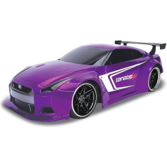 Dickie Toys RC Nissan GT-R RC auto, radio vadāmā mašīna ar radio vadību, Turbo, līdz 9 km/h, ietilpst baterijas, USB uzlādes funkcija, mērogs 1:16, 29 cm, no 6 gadiem