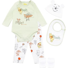 Disney Baby Boys Winnie the Pooh Tigger un Piglet Bodysuit ar cepurīti un krūšturi 5-diegu komplekts