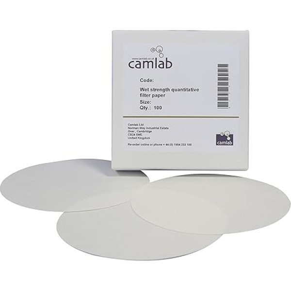 camlab 1171182 51. pakāpe [541] Kvantitatīvs mitrais filtrs, bezpelnu filtrs, 150 mm (100 gab.)