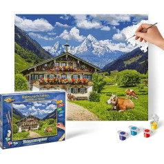 Schipper 609130857 Painting by Numbers Mountain Farm Painting Pictures for Adults Including Brush and Acrylic Paints 40 x 50 cm