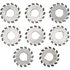 8-Piece Gear Cutter, M1.5 20° Involute Wheels Cutter 5 mm 6 mm High Speed Steel Gear Cutting Tool