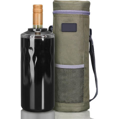 TaoAcc Weinkühler für Weinflaschen, Bierkühler Weinkühlerhülse Weinkühltasche 12 Stunden für 750ml Standard Rotweinflasche/Champagnerflasche/Cava/Prosecco Sektflaschenkühler (Schwarz)