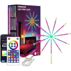 USB 5V Graffiti-Feuerwerk LED-Symphonie-Feuerwerk Klangtrommel Meteorexplosion Sternenhimmel Vollfarblichter mit weihnachtlichen dekorativen Atmosphärenlichtern (izmērs: LXYD021 BT 195LED all in one)