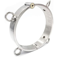 Metall Hals Kragen Sklave Collar O Ring Abschließbar Sex Halsband mit 4 Ösen BDSM Sex-Halsbänder/Halsfessel Rolle Spielen Restraint Bondage Sex Spielzeug für frauen Männer ( Size : Frauen 11.7CM )