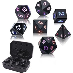 D&D Dice uzlādējams ar lādēšanas kārbu 7 LED elektronisko kauliņu trīskrāsu gaismas Dungeons and Dragons Dice daudzstūraino kauliņu komplekti ballītēm Galda spēles DND Dice lomu spēle