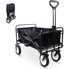 Mobiclinic®, Duna PRO salokāms rokas rati pludmales un dārza ratiņš, regulējams rokturis, 360º 4WD riteņi, 100 kg kravnesība, 85 x 54,5 x 58,5 cm, ūdensizturīgs, 100 L, tērauds, PVC, melns