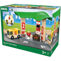 BRIO World 33427 - Autoosta un dzelzceļa stacija
