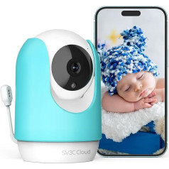 Камера наблюдения 2K Baby Monitor с датчиком температуры камеры Pan-Tilt 355 ° WiFi камеры Крытый видео Baby Monitor с камерой ночного видения Совместимость с 