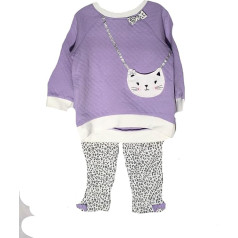 Little Me Baby Girl 2 Piece Legging Set, Purple/White (18 M)