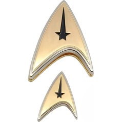 QMx 50111602545 Quantum Mechanix-Star Trek: Discovery-Enterprise Command Badge and Pin Set