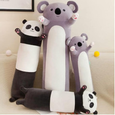 BYNYXI 110cm Lange Koala Plüsch Kissen, Stofftier Panda Koala Kuscheltier Schlafkissen Kawaii Wurfkissen weiche Umarmungskissen Tier Plüschtier Seitenschläferkissen Spielzeug für Kinder Freundinnen