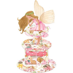 Fairy Party Cupcake Stand 3 līmeņu pasaku dzimšanas dienas deserta tornis Fejas dārza puse stāvēt turētājs pasaku dzimšanas dienas puses dekorēšana Wonderland Fairy Baby Shower Supplies