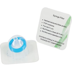 15-100 Syringe Filters 0.22 μm 0.45 μm Poly(vinylidene Fluoride) (PVDF) Sterilised Individually Packed, 0.1μm 13 mm, Blue (Pack of 100)