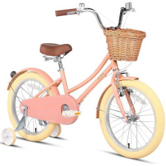 Glerc Meiteņu velosipēds ar grozu 2-12 gadus veciem bērniem 12 14 16 20 collas ar zvanu un stabilizatoriem Multi Color