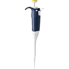 Gilson CF-0631 Pipetman P200L Einkanalpipette mit Plastikabwerfer, 200 µl, Gelb/Blau