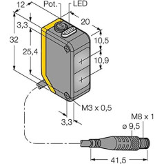 3078207 - Q20PDLQ, optisks sensors Reflexionslichttaster