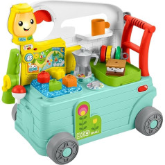 Fisher Price HCK56 Laugh & Learn 3-in-1 Ceļojošais kemperis, muzikālais staigulītis un aktivitāšu centrs zīdaiņiem un maziem bērniem