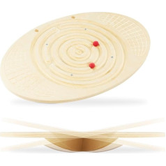 Mamabrum, Wooden Balance Board with Labyrinth with Balls - Balance Swings, Labyrint, Two Colourful Balls, Many Benefits, Physical and Mental Development