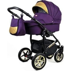 SaintBaby Isofix Isofix Buggy auto sēdeklītis 3-in-1 komplekts melns Deluxe royal purple