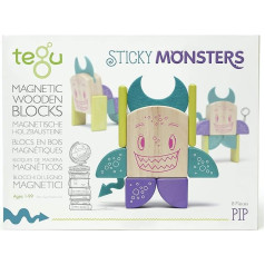 Tegu 5700605 Magnētiskie koka klucīši, Sticky Monsters PIP, 8 gab.