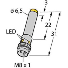 Turck Induktivitātes sensors nicht bündig PNP, Schließer NI3-EH6,5K-AP6X-V1131