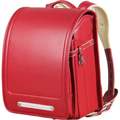 School Bag, PU Leather School Bag, Lightweight Backpack for Stress Reduction, Large Capacity, Randoseru School Bag, Pink, 33 x 24.5 x 16 cm