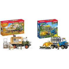 SCHLEICH 42475 WILD Life Big Truck Animal Rescue, 45 gab. spēļu komplekts ar 2X dzīvnieku figūriņām & 42565 Dinosaurs Dinosaur Truck Mission, 43 gab. spēļu komplekts