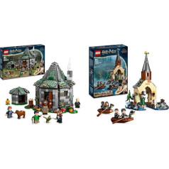 LEGO Harry Potter Hagrid's Hut: An Unexpected Visit Set with 5 Mini Figures and 2 Animal Figures & Harry Potter Boathouse from Hogwarts Castle Toy Model for Children