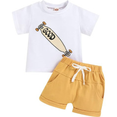 Kleinkind Kinder Baby Jungen Mädchen 2 Stück Tank Top Weste Elastische Taille Shorts Set 2 Stücke Skateboard Muster Casual Outfits Sommer Kleidung Neugeborenes Hose Babykleidung Set Jungen Outfit