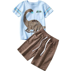 GUSUTZX toddler dinozauru T krekls topi šorti bērnu bērnu komplekts apģērbs bērnu apģērbu komplekts Top zēni īsām piedurknēm bikses mīksts bērnu komplekts