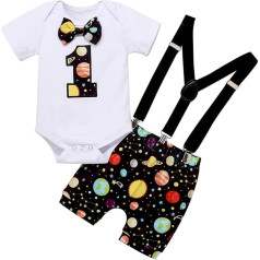 Veste bērniem 92 Bērnu bērni Toddler Boy 1. dzimšanas dienas apģērbu apģērbs īsām piedurknēm Bow Tie Romper šorti bikses komplekts bērnu džemperis zils