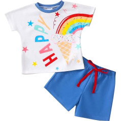 GUSUTZX Kleinkind Jungen Kurzarm Cartoon T Shirt Tops Shorts Kind Kinder Gentleman Outfits Neugeborene Top Hose Hemd Outfit