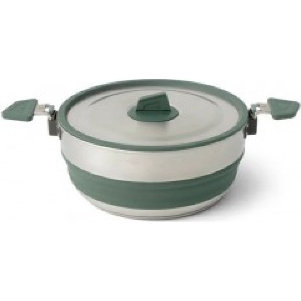 Salokāms katls DETOUR Stainless Steel Collapsible Pot 3L  Laurel Wreath Green