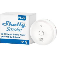 Shelly Plus Smoke Smart WiFi un Bluetooth dūmu detektors Tūlītējs lietotnes paziņojums un akustiskie brīdinājumi Ugunsgrēka trauksmes signāls EN 14604 Viegli iestatāms