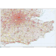 Postleitzahl Sektorkarte - (S4) - Südostengland - Wandkarte, kunststoffbeschichtet