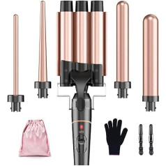 Набор щипцов для завивки 3 ствола 5-в-1 Bestope Pro Curling Irons Large Curls Ceramic Curlers with Various Gloves 2 Clips